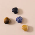 Heart-Shaped Natural Crystal Healing Stone Pendant Polished Gemstone Love Pendant