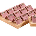Popular Pink Velvet Wood Base Jewelry Earrings Display Stand Holder