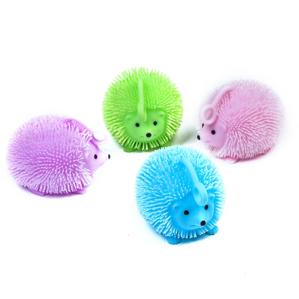 Kehui Factory Wholesale Hedgehog Puffer Toy Glowing Ball for Kids 5-7 Years Plastic Squeeze Ball for Stress Relief