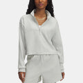 New Style Winter Casual Women's Comfort Ribbed Knitted 1/4 Zip Sweatshirts Stand Collar Drop Shoulder Front Logo