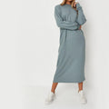 Custom Long Sleeve Oversized Hoodie Dress Women Autumn and Winter Dress Wholesale Plus Size Casual Hoodies Winter Hoodie Dress