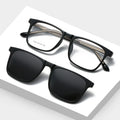 Nearsighted Glasses for Men 2 in 1 Magnet Eyeglasses Frames Interchange Lenses Sunglass TR90 Magnetic Polarized Clip on Glasses