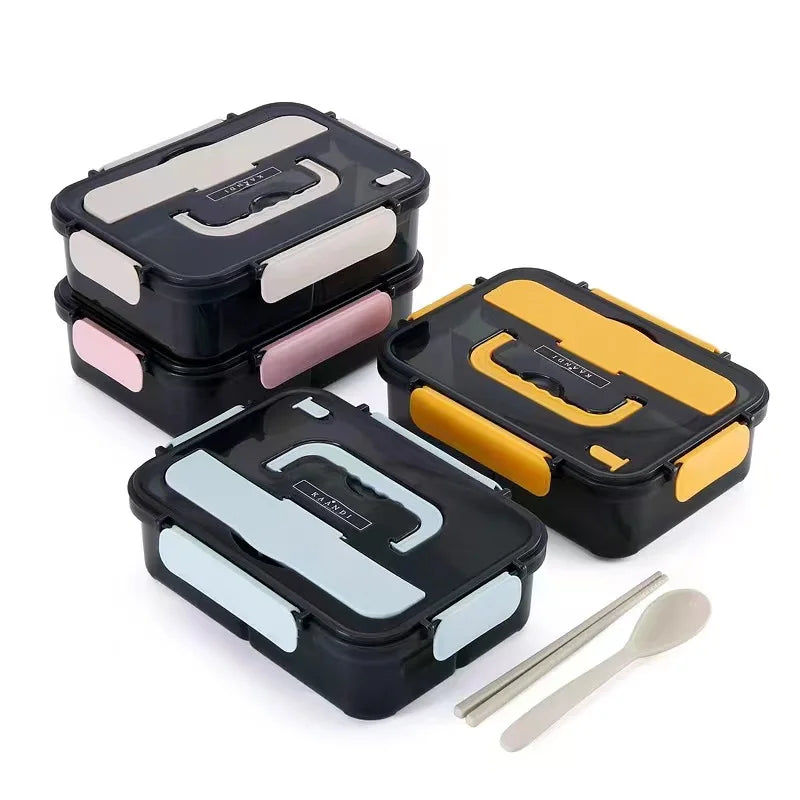 Custom Food Grade Plastic Lunch Box for School Bento with Cutlery Dishwasher Safe & Eco-Friendly for Adults
