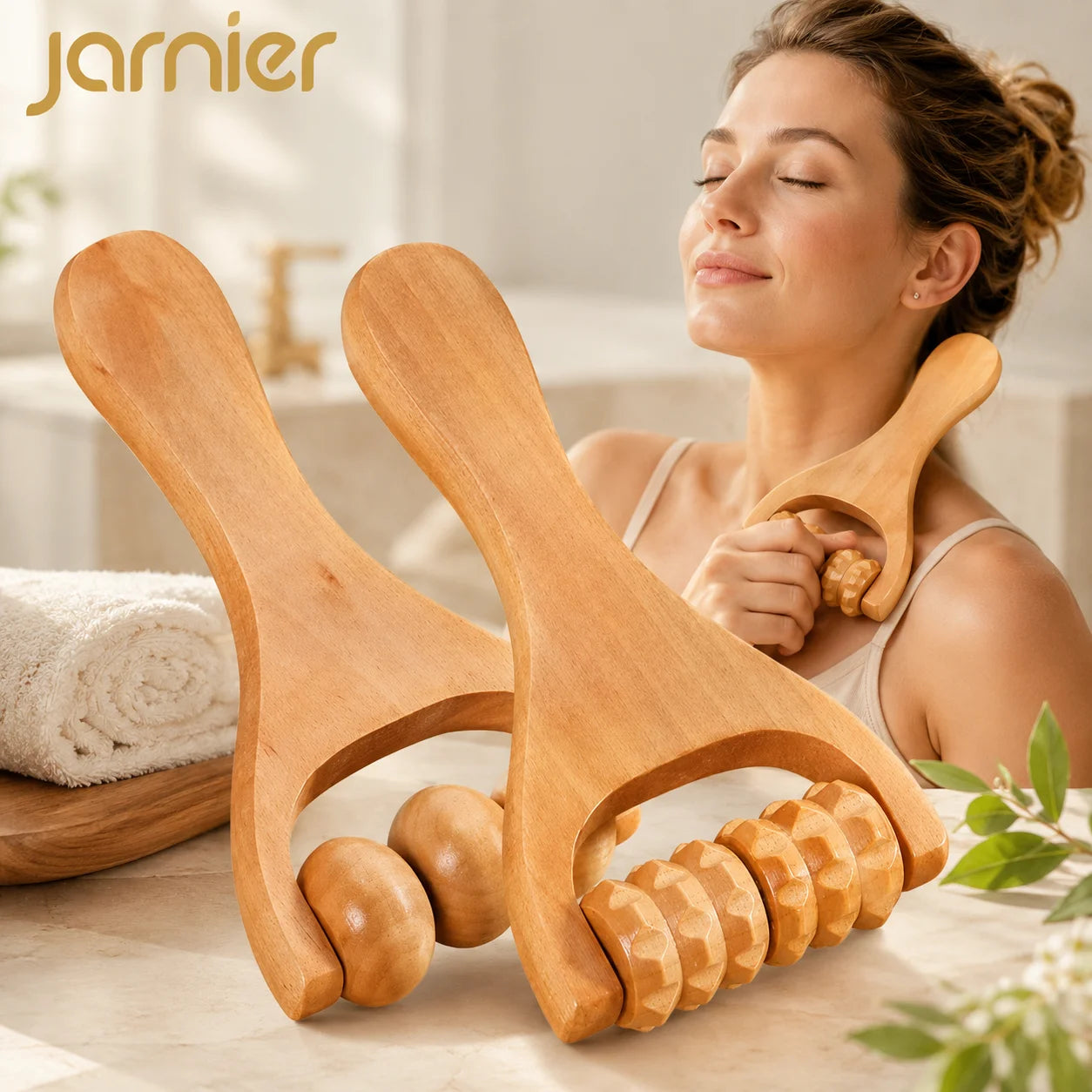 Wood Therapy Roller Massage Brush Tool Handheld Cellulite Trigger Point Stick Lymphatic Drainage Anti Cellulite Muscle Release
