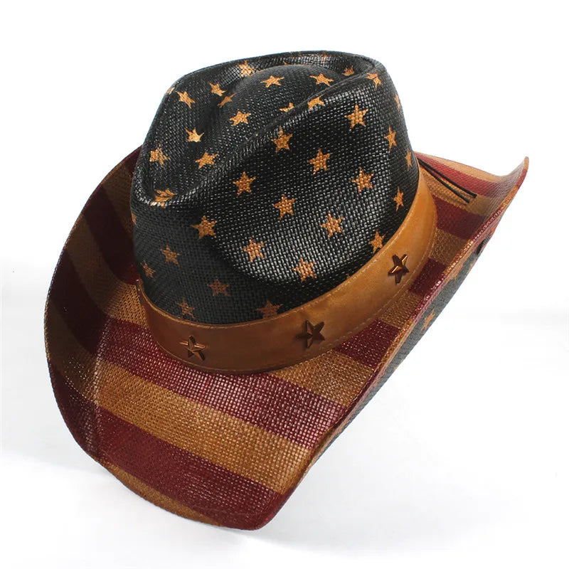 HIght Quality Men's Paper Straw Hat American Western Texas Cowboy Hat Wide Shapable Brim Panama Hat Mexico Sombreros