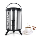 MOSEENER 8L Insulated Stainless Steel Tea Keg Tap Commercial Milk Tea Barrel Keep Warm Function for Hotel Restaurant Bubble Tea