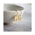 ER45625 Brass Jewelry North Star Cubic Zirconia Oval Shape Gold Plated Dangle Earrings Minimal Minimalist Gift for Women