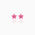 New Ins Wind Women Jewelry Drop Oil Small Petal Earrings Brass Plated Gold 925 Sterling Silver Girls Mini Flower Stud Earring