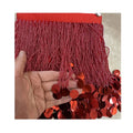 Wholesale   15cm(6inches) Heavy  More Colors  Seed Beaded Fringe Applique Tassel Trim