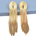 2025 New Arrival Vintage Gold Color Long Earrings for Girl Women Metal Tassel Drop Chain Gold Earrings Accessories Jewelry Gifts