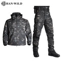HAN WILD Shark Skin Suit Camouflage Soft Shell Jacket  Windproof Camo Suit Jacket+Pants