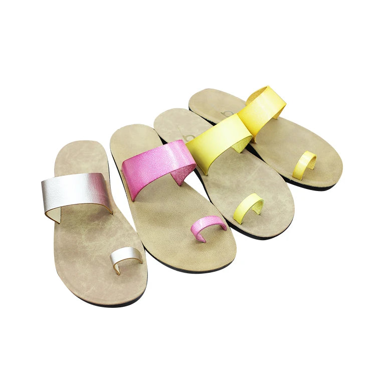 Fashion Simple Women's Summer Slip-On Flat Sandals Anti-Slippery Lightweight Outdoor Flats