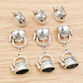 10pcs/lot 19x17x10mm  Antique Silver Plated Teapot Handmade Charms Pendant:DIY for Bracelet Necklace