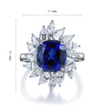 Customized Luxury S925 Lab Grown Sapphire Cushion Cut Gemstone Ring Trendy Design Fine Jewelry for Weddings Party & Anniversary