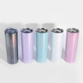 Stainless Steel Tall Glitter 20 oz Skinny Insulated Tumbler Cups With Lid and Straw Skinny Travel Mug