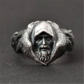 Norse Fashion Vintage Mens Viking Fenrir Wolf Odin's Raven Punk Ring Amulet Jewelry Gift