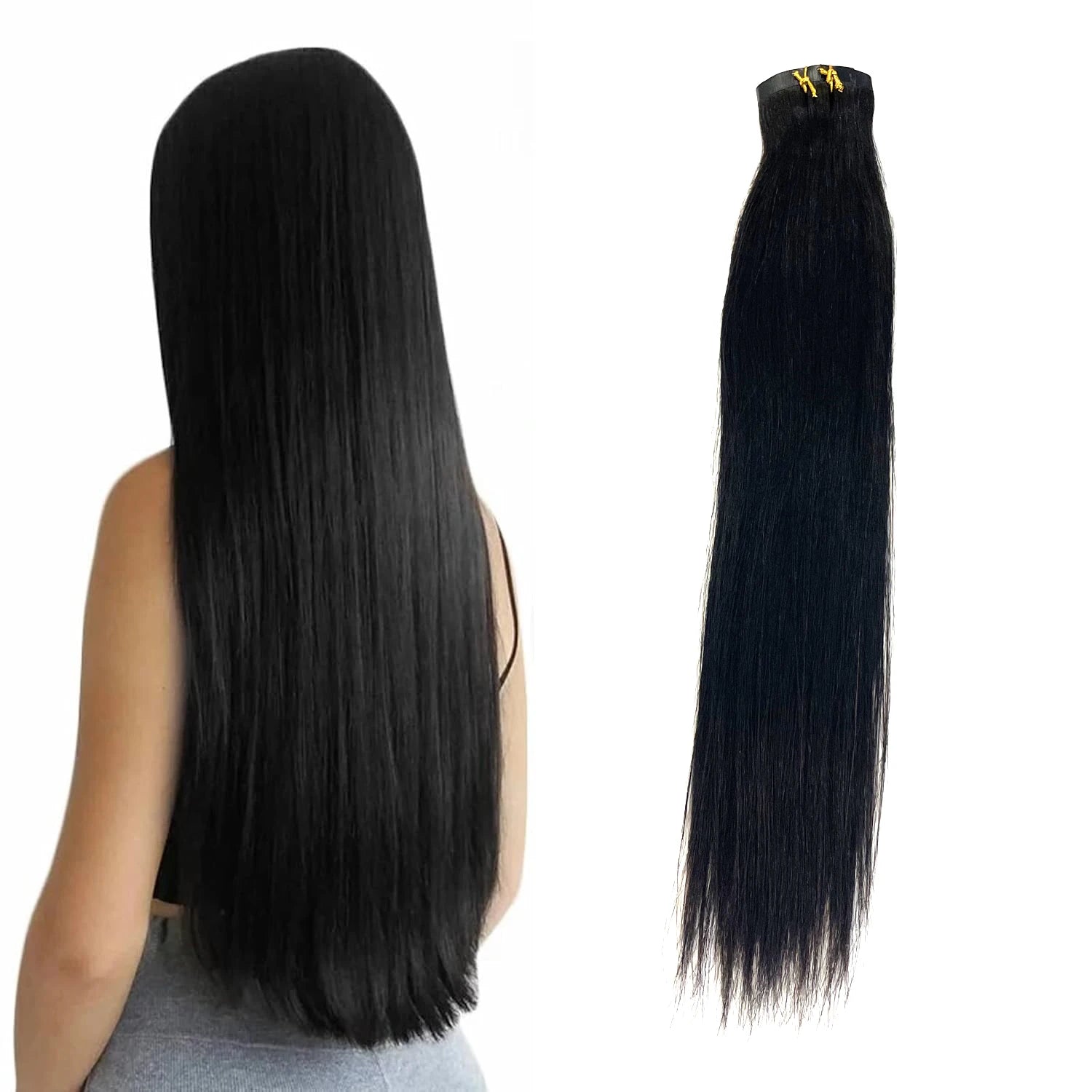 Wholesale 120g Seamless Clip in Raw Indian Hair 100human Invisible Pu Cuticle Aligned Human Hair Clip in Extension Salon Quality