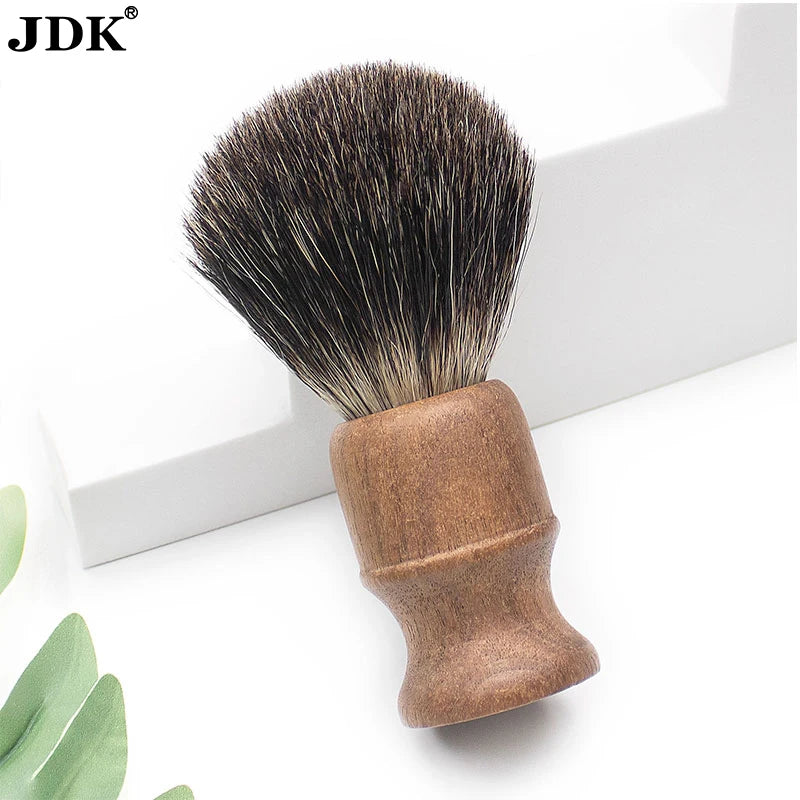 Luxury Walnut Wooden Shaving Brush Large Natural Barber Shaving Brush Stand 100% Pure Badger Hair Men Shaving Brush