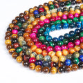 Wholesale 6MM 8MM 10MM Color Tiger Eye Loose Beads Round Beads DIY Accessories Semi-finished Products Blue Gold Tiger Eye Beads
