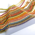 2025 Crystal Hot Sale Crystal Rhinestone Gold Cup Chain for Dress Garment Accessories Cup With Color Stone Rhinestone Cup Chain