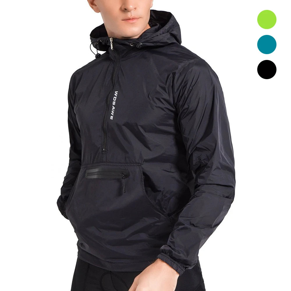 WOSAWE Men's Lightweight Reflective Running Jacket Windproof Bicycle Windbreaker