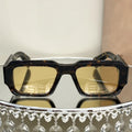 2025 Custom Logo Oversized Acetate Sunglasses White/Yellow Thick Frames Polarized Lenses for Fashionable Men and Women