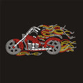 Motorcycle Picture Design Rhinestone Transfer for Women T-shirts