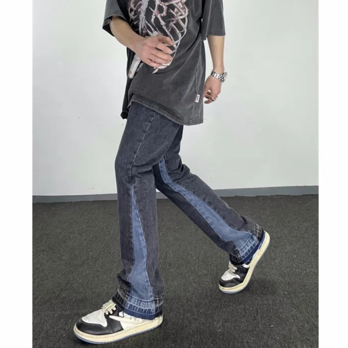 OEM FOG Private Blue Brand Drop Shipping Stock Flared Pants Stacked Jeans Men Flare