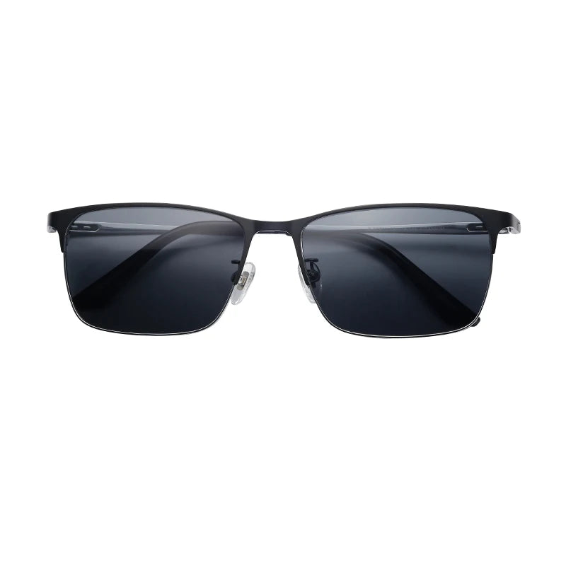 Custom Logo Square Titanium Half Rimless Sunglasses with Polarized Lenses Gold or Silver Frame Sun Glasses