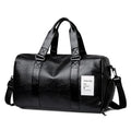 SG0568 Wholesale Waterproof PU Leather Duffel Bags for Men Travel Use Black Duffel Bags with Shoes Compartment Custom Design