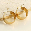 Tarnish Free Hypoallergenic Exaggerate 15Mm Wide Stainless Steel Hoop Earrings 18K Gold Plated Chunky Earring