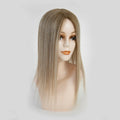 Stock Wholesale European Russian Virgin Hair Pieces Balayage Silk Base Human Hair Topper for Women