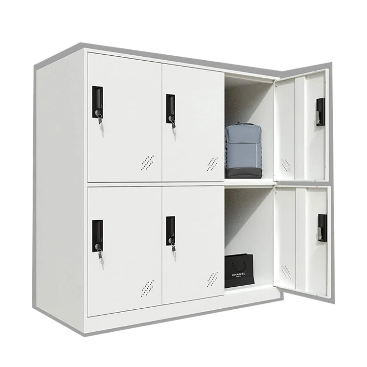 School Classroom 6-Door Metal Locker with Key Lock Waterproof Design for Office and Staff Use