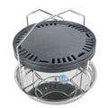 Commercial Rotisserie Restaurant Korean BBQ Grill Pan Rack Holder Storage Basket Portable Trolley