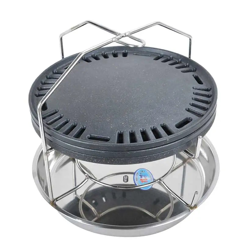 Commercial Rotisserie Restaurant Korean BBQ Grill Pan Rack Holder Storage Basket Portable Trolley