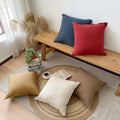 Amity Decorative Soild Linen Cotton Sofa Throw Pillow Covers Home Decoration Cushion Cover Simple Solid X 18 Inch Machine Wash