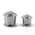 Portable Fine Mesh Stainless Steel Strainer with Extended Chain Hook and Saucer Loose Leaf Steeper for Brew Spices Seasonings