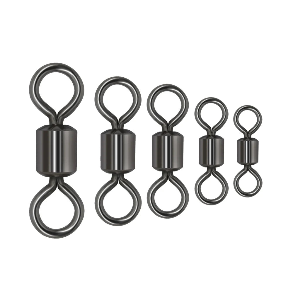 Solid Rings Rolling Swivel for Carp Fishing Ball Bearing Safety Snap with Solid Rings Fishing Accessories