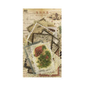 60Pcs Old Time Vintage Stamp Washi Stickers Bag for Scrapbook Album Retro Plant Flower Sticker Label