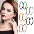 Fashion Women's Jewelry Gift Accessories Simple Circle Diamond-encrusted Stainless Steel Earrings Women