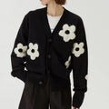 New Style Sweet Jacquard Knitted Cardigan Women's Elegant Fashion V-neck Knitted Sweater Floral Pattern Sweater Coat for Women