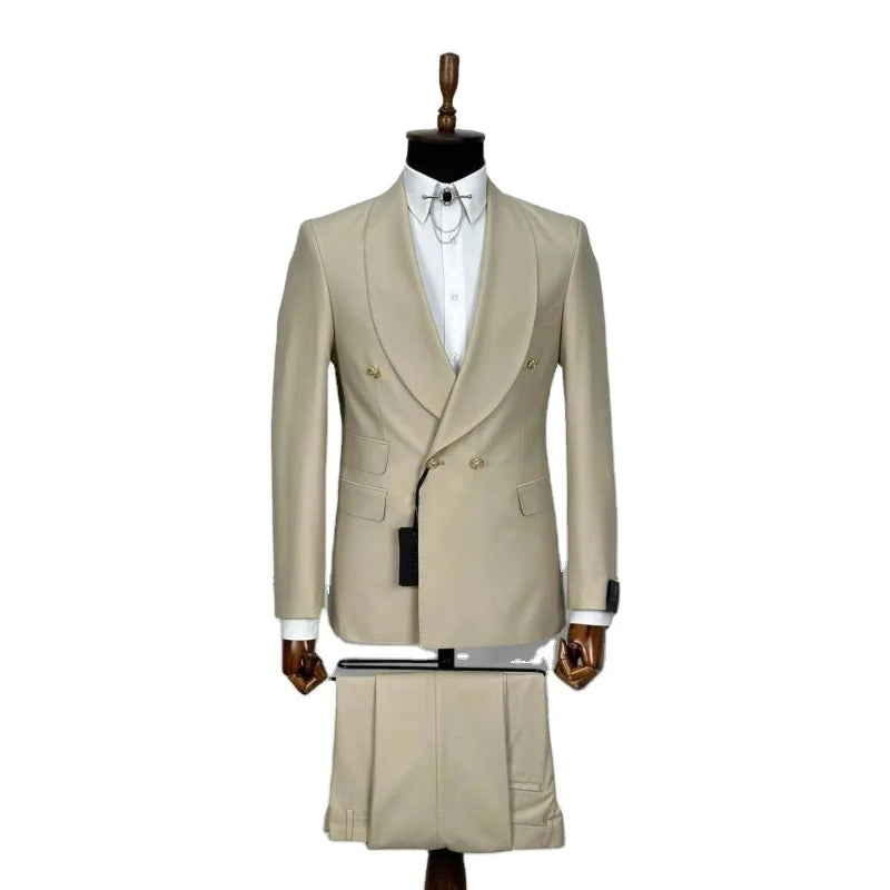 Popular Coat Pant Design Men Suits Set Costume Hommes Classic Luxury Full Social Wedding Tuxedos Groom Suit for Men Jacket Pant