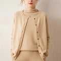 Ladies Button Down Cardigans With Knitted Crew Neck Erdos Cashmere Sweaters Cardigans