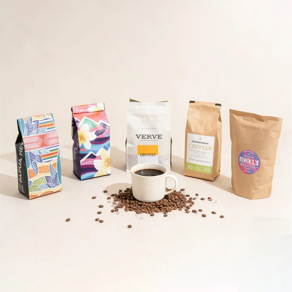 500g Kraft Flat Bottom Paper Custom Printed Packing Biodegradable Compostable Empty Bean Packaging Coffee Bag With Valve