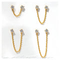 4Pcs Diy Elegant 5A Zircon Chain Earrings S925 Silver Minimalist Modern Look for Women Jewelry Set
