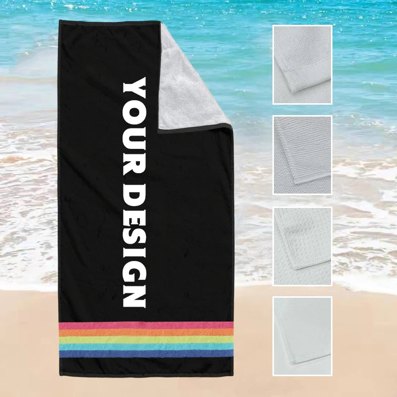 Quick Dry Custom Sublimation Microfiber Microfibre Waffle Recycled Plastic Sand Free Cotton Print Beach Towel with logo