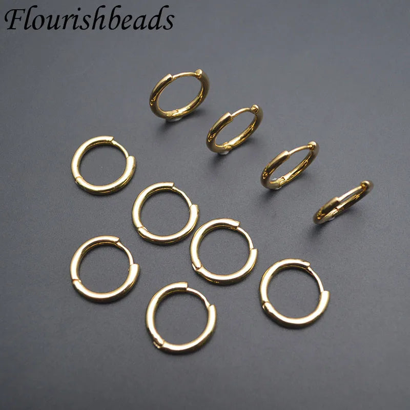 Good Quality Brass Metal Gold Silver Plated Trendy Round Shape Wholesale Fine Earring Clasps for Women Men Jewelry DIY Making