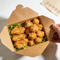 Customizable Rigid Kraft Paper Disposable Recyclable Food Grade Takeaway Box for Sushi Salad Fried Food Jelly Sugar & Takeout