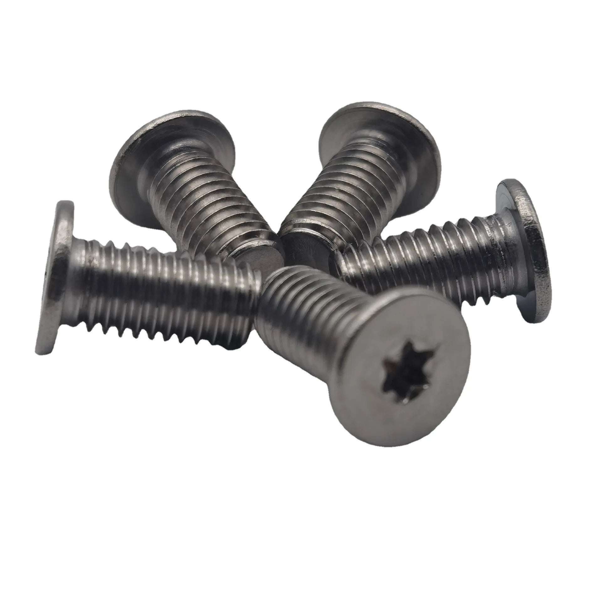 M4*12 304 Stainless Steel Flat Head Torx Screw with Zinc Plated Finish Thin Machine Tooth Inner Torx Zinc Plated Flat Head Screw