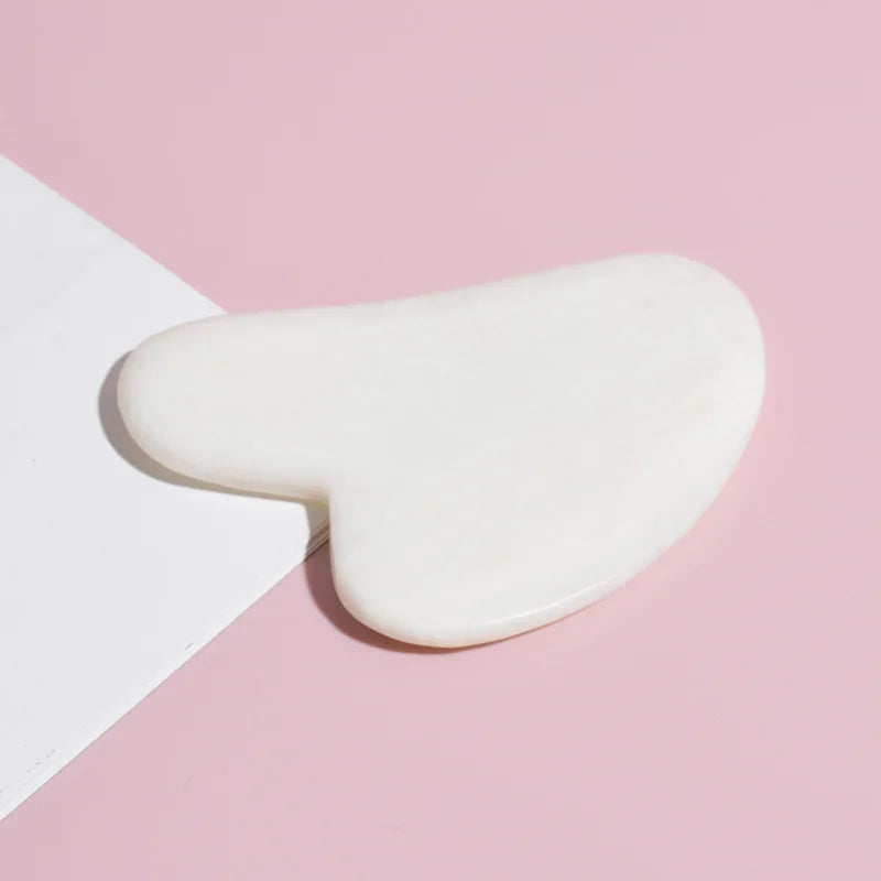 DIY WhiteJade gua sha for Face Skin Care 100% Natural Double Head Face gua sha Face Slimming